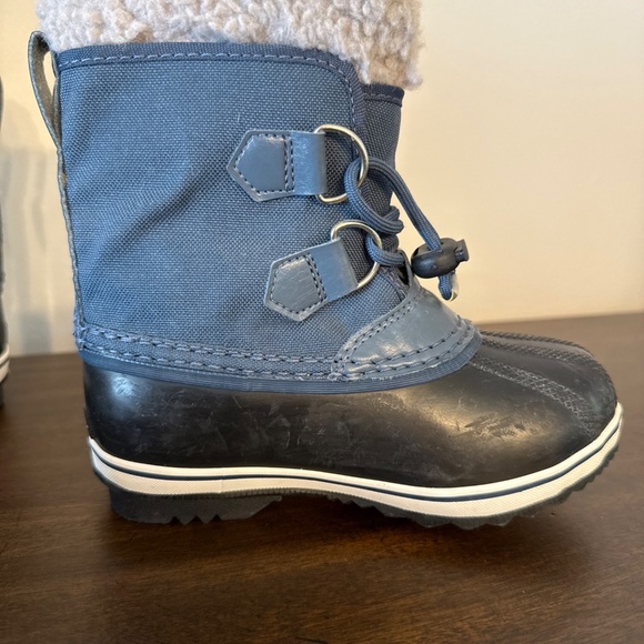 Sorel Waterproof Snow Boots Blue/black Fleece Lining Size 11 - Picture 7 of 9